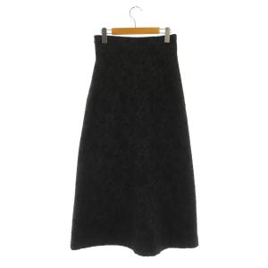 SNIDEL 23SS ジャガードスカート ロング フレア ハイウエスト 1 黒 ブラック