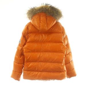 PYRENEX ファー付ダウンジャケット アウター フード付き 40 L オレンジ /YQ OS
