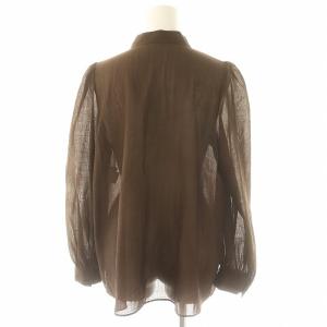 ANAYI 22AW ウールボイルボウタイブラウス プルオーバー 長袖 38 茶 ブラウン