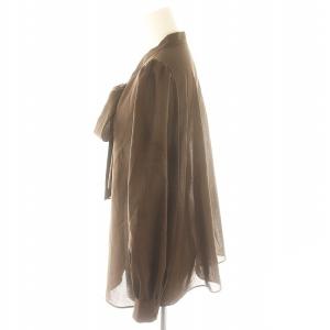 ANAYI 22AW ウールボイルボウタイブラウス プルオーバー 長袖 38 茶 ブラウン