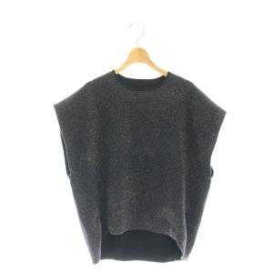 23AW フィルムラメニットトップス セーター 半袖 フレンチスリーブ 38 黒 ブラック /ES OS