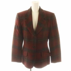 MARGARET HOWELL セットアップ 上下 チェック テーラードジャケット ラップスカート ロング 2 赤 レッド マルチカラー