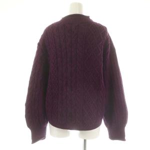 near.nippon ケーブル ニット プルオーバー セーター 長袖 紫 パープル /DF OS
