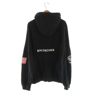 BALENCIAGA NASA ワッペン フーディ プルオーバー M ブラック