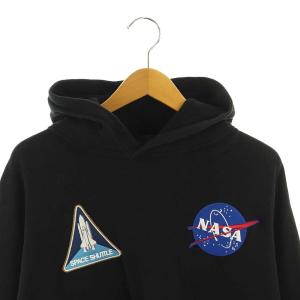 BALENCIAGA NASA ワッペン フーディ プルオーバー M ブラック