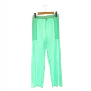 24SS フレアパンツ ワイド プリーツ イージー ライトグリーン PP41JF135 /DO OS