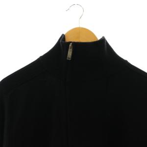 ARMANI COLLEZIONI ハーフジップニットトップス セーター 長袖 ウール 50 黒 ブラック