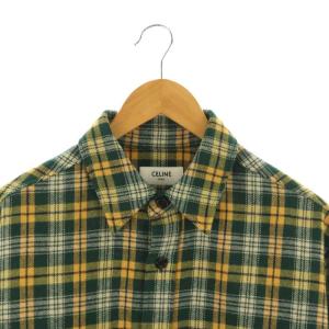 CELINE by Hedi Slimane ランバージャック ルーズ シャツ 37 イエロー グリーン