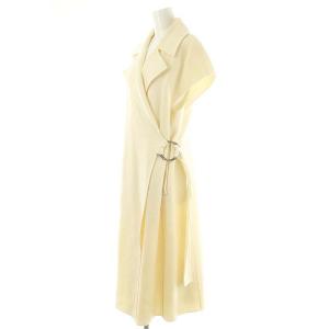 ADORE ベルテッドロングジレ ベスト ノースリーブコート 前開き 38 アイボリー