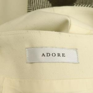 ADORE ラップスカート ロング アシンメトリー チェック 切替 36 アイボリー カーキ