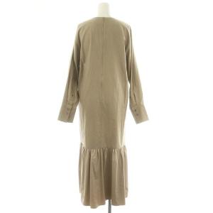 ADORE クリアコットンワンピース ロング 長袖 切替 38 モカベージュ ベージュ