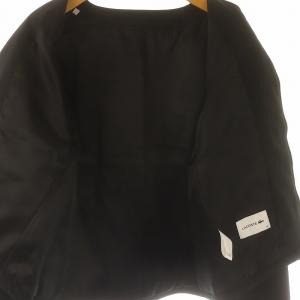 LACOSTE パデッドショートコート ノーカラー ジップアップ 総裏地 34 黒 ブラック