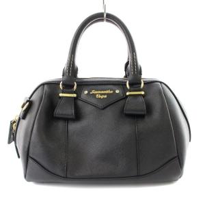 ハンドバッグ レザー ロゴ 黒 /MM OF