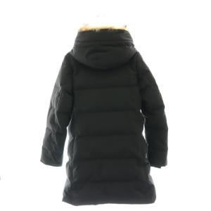 DANTON フード付きロングダウンコート アウター ファー ジップアップ 総裏地 36 黒 ブラック JD-8744