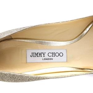 JIMMY CHOO ROMY 60 パンプス ポインテッドトゥ グリッター 38.5 25.5cm ゴールド色