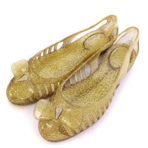 SPIFFY ラバーシューズ ヴァラ フラットシューズ サンダル ラメ シューズ 8 黄 イエロー /DK