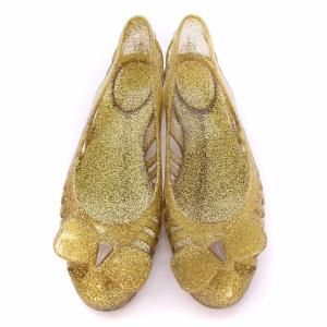Salvatore Ferragamo SPIFFY ラバーシューズ ヴァラ フラットシューズ サンダル ラメ シューズ 8 黄 イエロー /DK