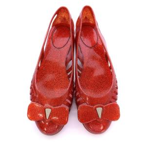Salvatore Ferragamo SPIFFY ヴァラ ラバーシューズ フラットシューズ ラメ 靴 8 赤 レッド /DK OF
