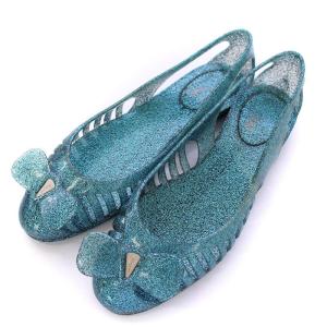 SPIFFY ラバーシューズ ヴァラ フラットシューズ サンダル ラメ 靴 8 水色 /DK OF