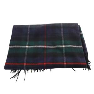 Johnstons of Elgin ジョンストンズ オブ エルガン チェック 大判 カシミヤ マフラー ストール 紺 ネイビー 緑 グリーン /SR14