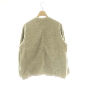 DANTON ノーカラーフリースジャケット 34 ベージュ