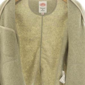 DANTON ノーカラーフリースジャケット 34 ベージュ