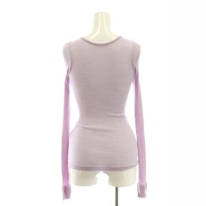 AURALEE WOOL SOFT RIB ニットカーディガン 長袖 リブ シアー ウール 1 ラベンダー