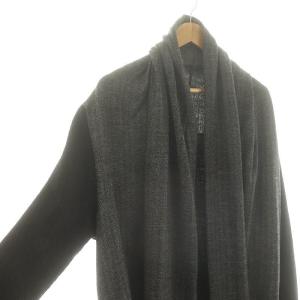 GalaabenD ドレープカーディガン ニット 切替 ロング 黒 ブラック