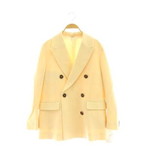 23AW ウールピークドラペルオーバージャケットコート テーラード チェスター 0 イエロー /NR OS