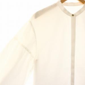 ANAYI 22AW コンパクトツイルビッグパフ ブラウス シャツ 長袖 38 白 ホワイト