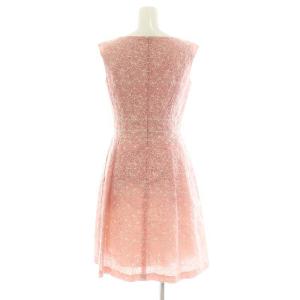 TOCCA フラワー総柄 ノースリーブワンピース 膝丈 刺繍 パンチング 00 ピンク オフホワイト