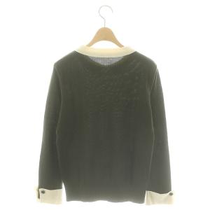 René ベーシック basic 襟付き バイカラー ニット セーター 長袖 ウール混 36 緑 グリーン /MF
