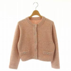 24AW MIXツイードニットジャケット カーディガン 長袖 ピンク /NR OS