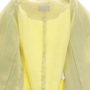 CELFORD 23AW ツイードジャケット ノーカラージャケット ラメ 36 黄色 イエロー グレー