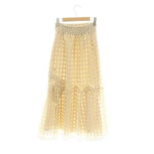 CELFORD 23SS サーキュラーレースマーメイドスカート ロング 36 ライトベージュ /ES OS