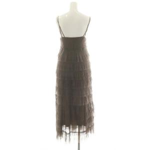 COCO DEAL 24SS チュールプリーツティアードワンピース キャミワンピース ロング インナー付き 2 ダークブラウン