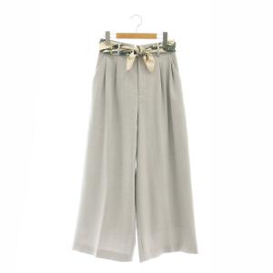 JUSGLITTY 24SS スカーフ付きワイドパンツ タック 1 グレー /HK OS
