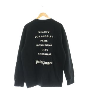 PALM ANGELS ペイントロゴスウェットプルオーバー M ブラック