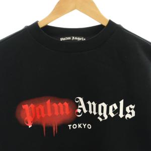 PALM ANGELS ペイントロゴスウェットプルオーバー M ブラック