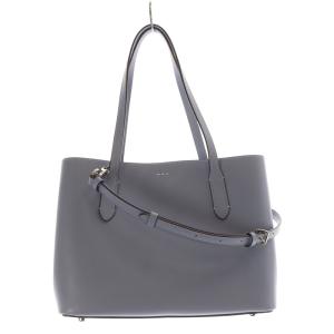 COACH レザー 2way トートバッグ ショルダーバッグ ロゴ 水色 ブルー F73278