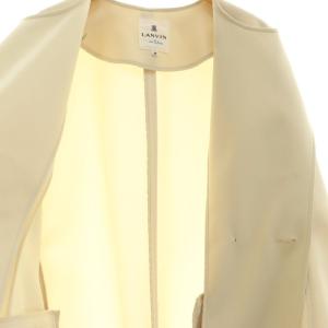 LANVIN en Bleu 23SS エアトリプルクロスコクーンスリーブコート ノーカラーコート ロング 38 オフホワイト