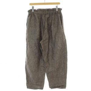 nest Robe リネンダンガリー2タックイージー パンツ ワイドテーパード F 茶 ブラウン