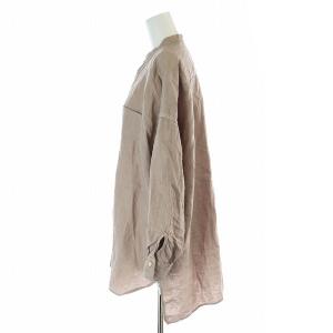 nest Robe リネンハイカウントバンドカラーシャツ カジュアル 長袖 F ピンク