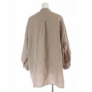 nest Robe リネンハイカウントバンドカラーシャツ カジュアル 長袖 F ピンク