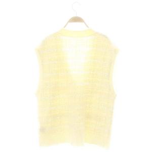 Diagram GRACE CONTINENTAL 23AW ツイードVネック ベスト ニット 36 アイボリー /MI OS