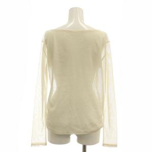 GRACE CONTINENTAL 24AW ベロアカットトップ トップス カットソー 長袖 ボートネック メッシュ地 36 S キナリ アイボリー