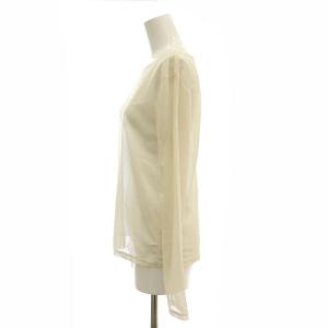 GRACE CONTINENTAL 24AW ベロアカットトップ トップス カットソー 長袖 ボートネック メッシュ地 36 S キナリ アイボリー