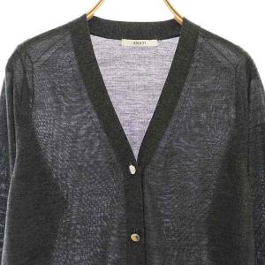 ANAYI 24AW エキストラメリノVネック カーディガン ニット 長袖 36 チャコール /HK OS
