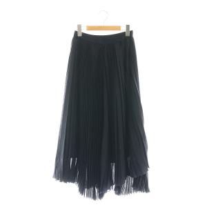 WOOL POLY PLEAT IRREGULAR PLEAT SK スカート ロング プリーツ フレア