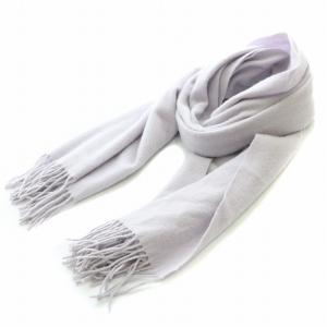 マフラー フリンジ カシミヤ 無地 F 紫 パープル /BB OF